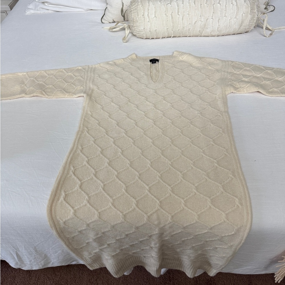 J. Crew Cream V-Neck Sweater Dress